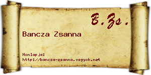 Bancza Zsanna névjegykártya